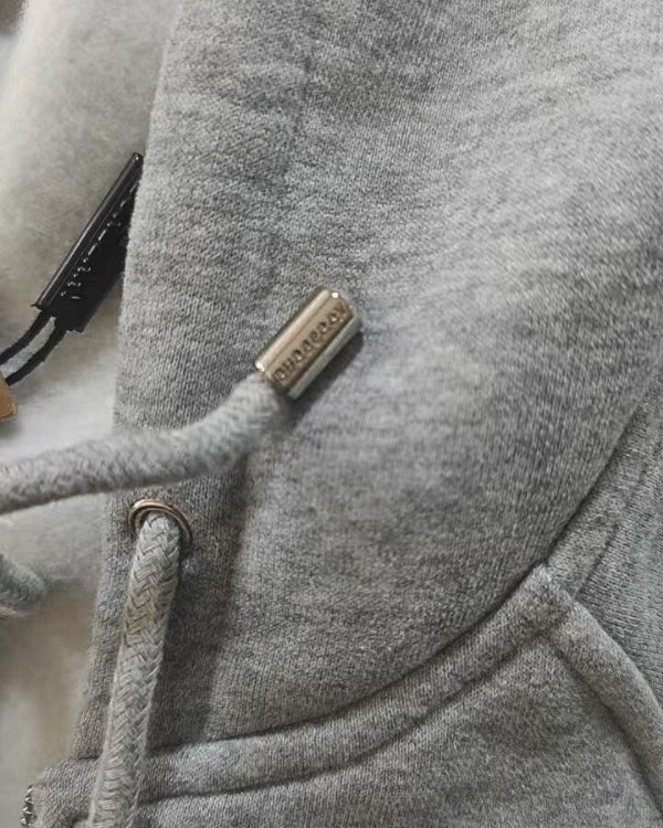 Hoodie à zip à carreaux