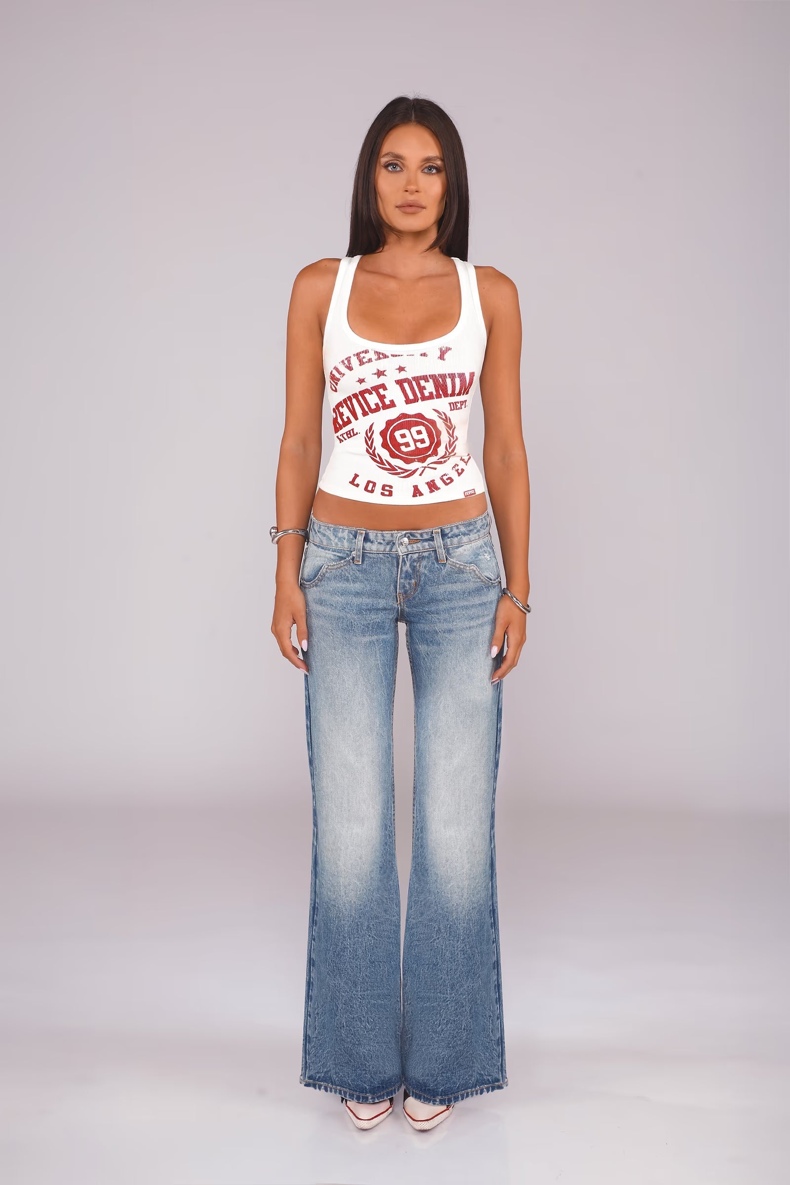 Low-Rise Wide Leg Jeans