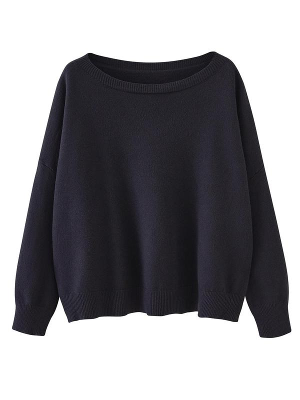 Plain Scoop Neck Sweater