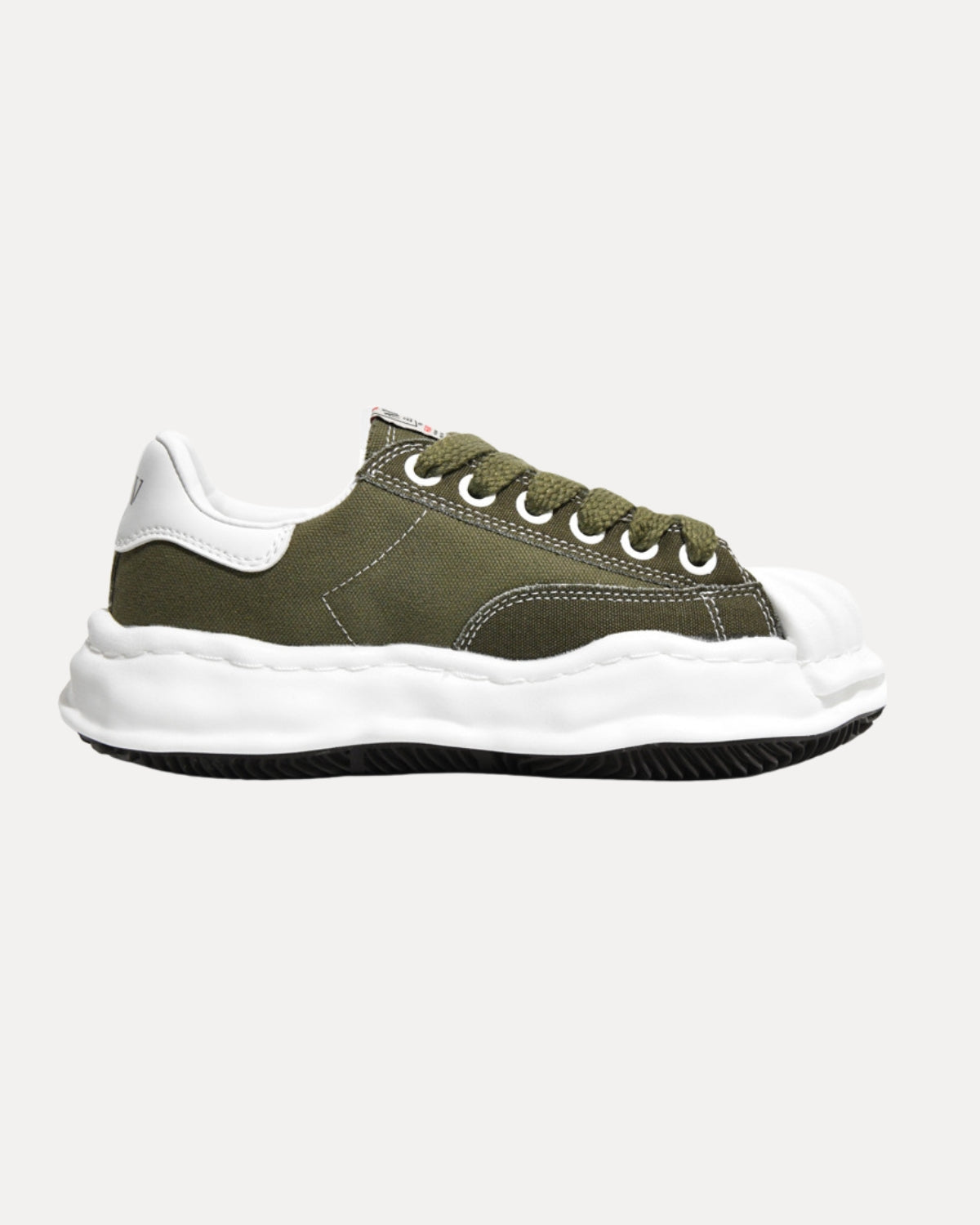 Wave Sole Canvas Sneaker – Olive
