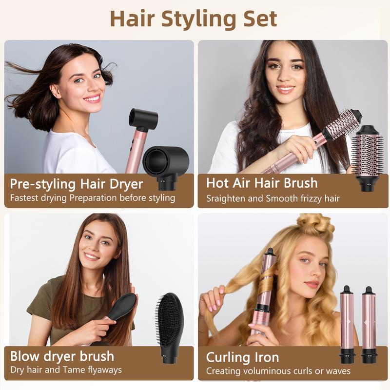 5 in 1 Air Styler Automatic Hair Curling Iron with Detachable Brush Head
