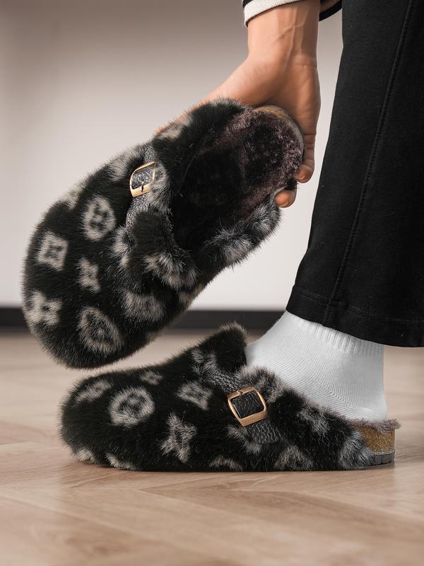 LV Faux Fur Slippers
