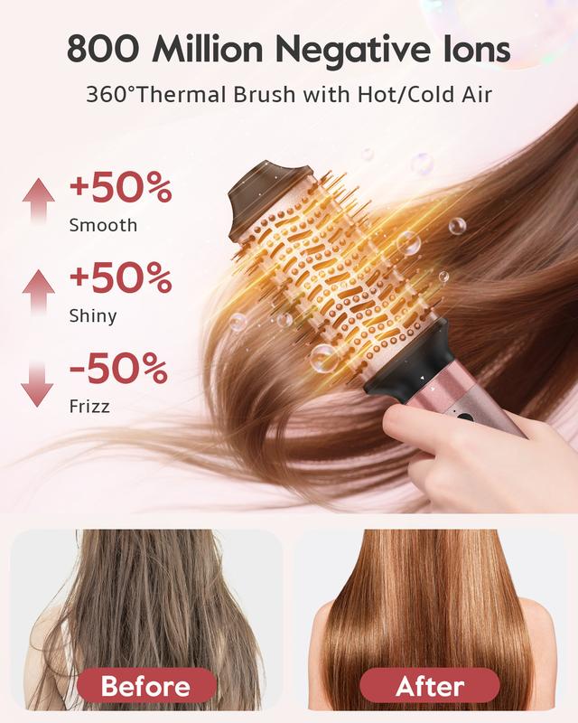 5 in 1 Air Styler Automatic Hair Curling Iron with Detachable Brush Head