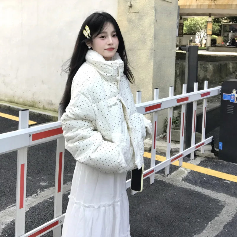 Stand Collar Puffer Warm Jacket