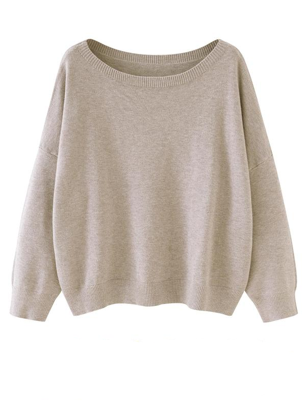 Plain Scoop Neck Sweater