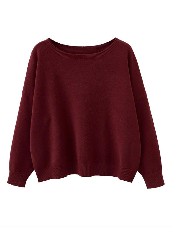 Plain Scoop Neck Sweater
