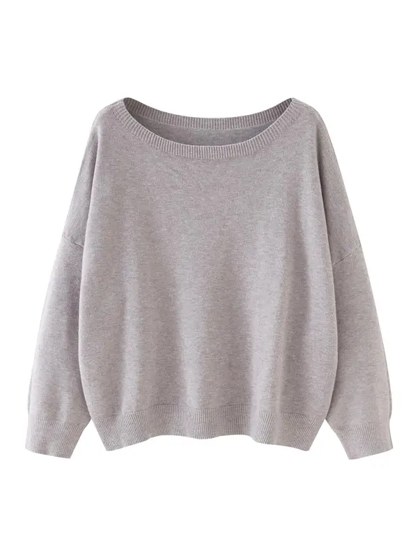Plain Scoop Neck Sweater
